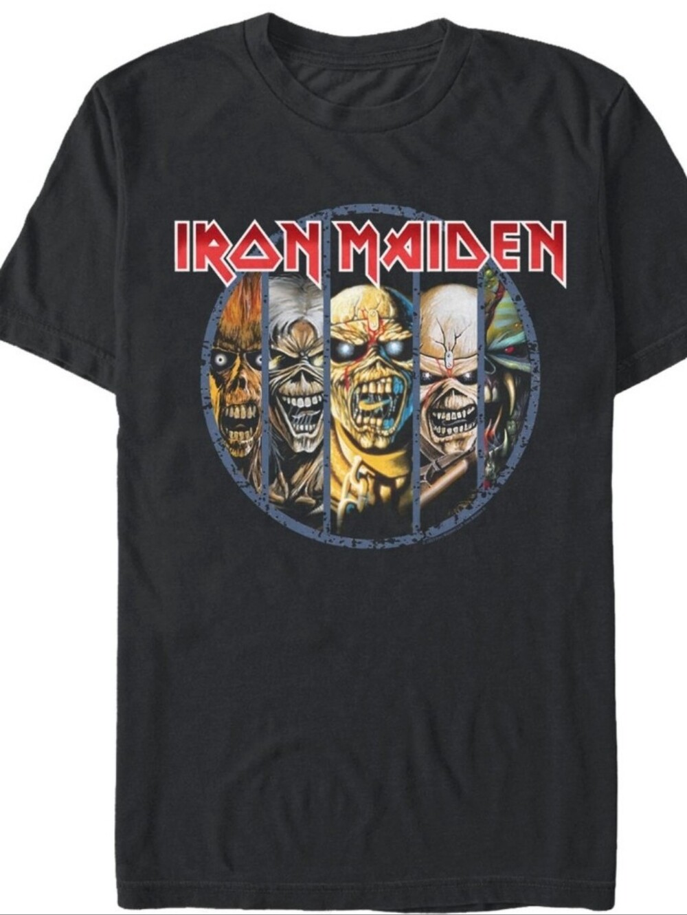 Fifth Sun Men's Faces Short Sleeve T-Shirt. Iron Maiden. NWT